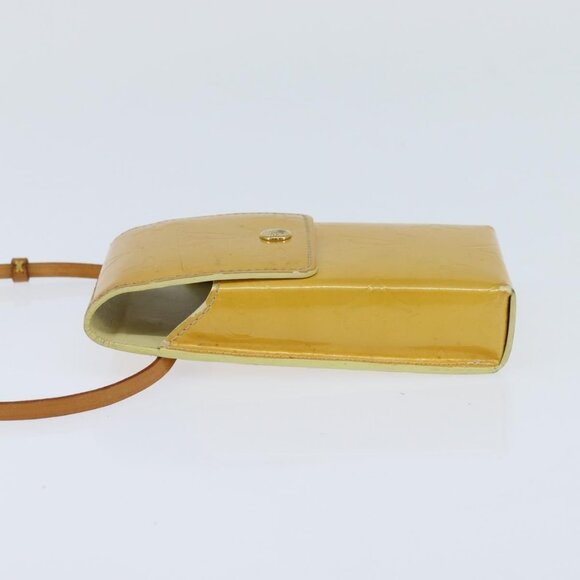 LOUIS VUITTON Monogram Vernis Walker Wallet Lime Yellow LV Auth BA6985 - Picture 4 of 16